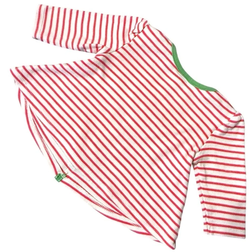 Vintage Gymboree Pink Striped Flower & Turtle Appliqué Top 0–3 Months